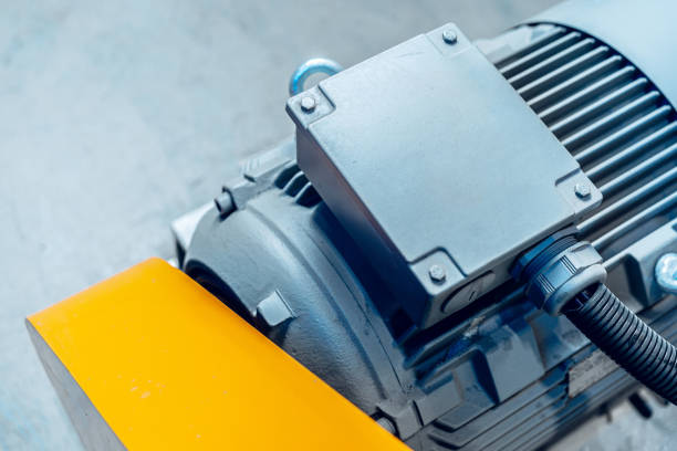 istock Industrial factory compressor for production line close up 1294657967