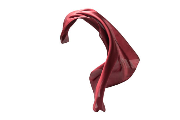 istock Flowing red silk scarf isolated on white background. 1294658782