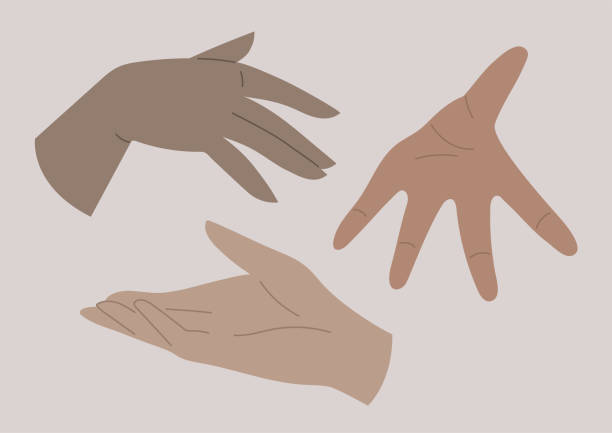 istock A set of hands with different skin color, diversity, gestures 1294658938