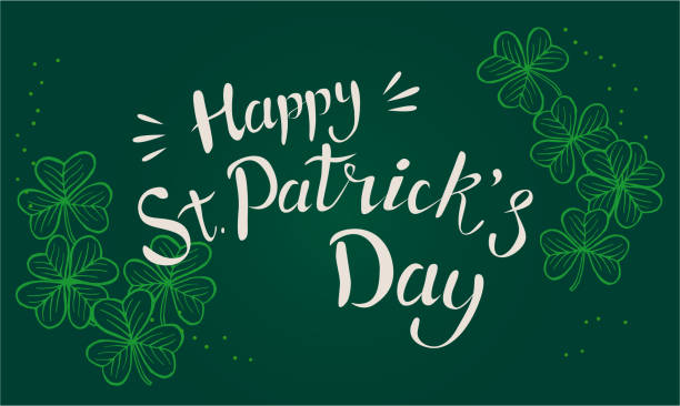 illustrazioni stock, clip art, cartoni animati e icone di tendenza di illustrazione vettoriale dello stendardo di san patrizio felice. telaio shamrock. - st patricks day day abstract backgrounds