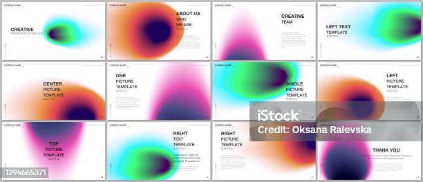 Presentation Design Vector Templates Multipurpose Template For Presentation Slide Flyer Brochure Cover Design Infographic Report Abstract Blur Shapes With Iridescent Colors Soft Effect Gradients Stock Illustration - Download Image Now