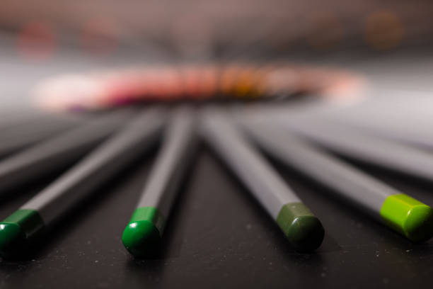 Colored pencils, close-up.