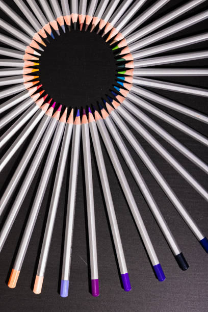 istock Group of colored pencils in different compositions 1294666853