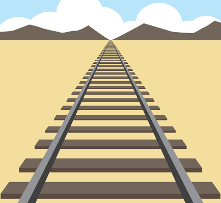 Flat Vector Railroad Tracks