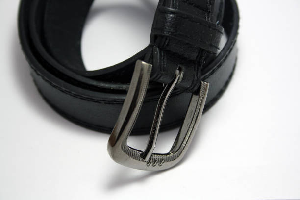 istock Trouser belt isolated on white background. 1294669087