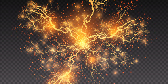 Lightning Explode Lightning Lightning Lightning Collision Powerful Electrical Explosion ...