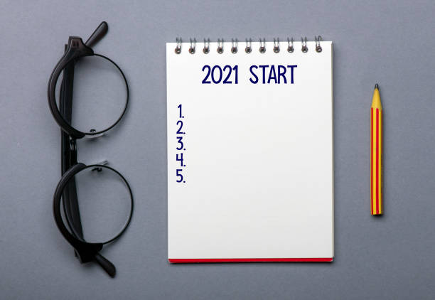 istock 2021 Start word on notetepad. New Year, Resolutions, Strategy and Goal concept 1294680890