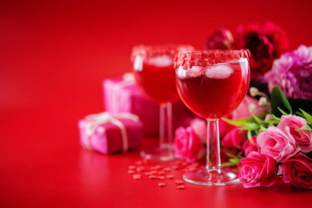 istock Red Valentine's day cocktail in a glass 1294684264