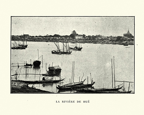 Vintage photograph of Hue, Vietnam, Victorian 19th Century