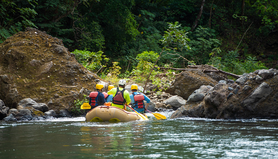 Approaching a rapid portion in a river Costa Rica