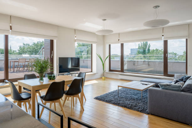 istock Spacious and bright living room 1294691079