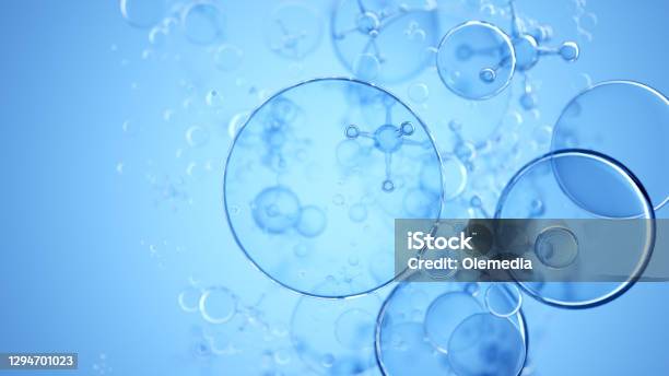 Abstract Nano Molecular Structure Water 3d Spheres Stock Photo - Download Image Now