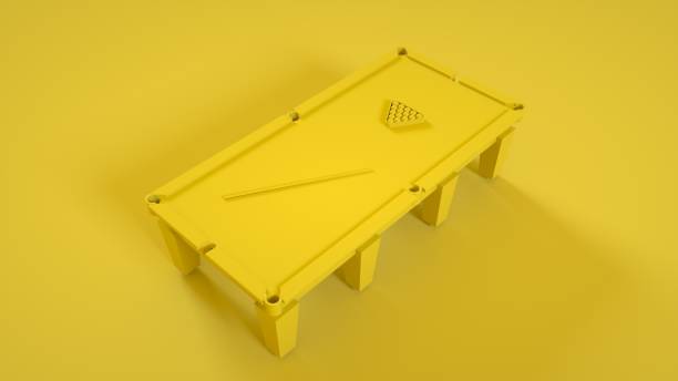 istock Billiard table isolated on yellow background. 3d illustration 1294702647