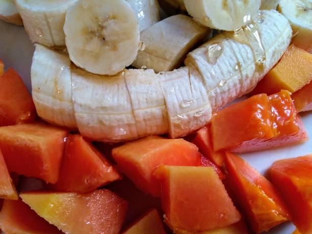Tropical fruits on plate