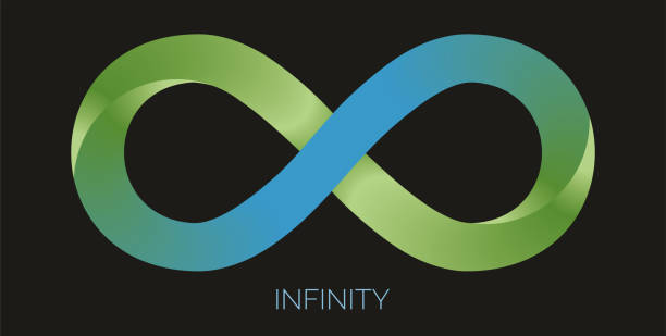 Infinity loop. Nice design in blue and green of infinity, eternity symbol. EPS10. eternity symbol stock illustrations