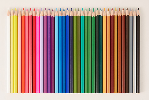 Beautiful Color Pencils On White Background