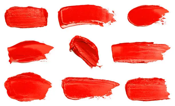 Photo of A Collection of Red Swatches Isolated on a White Background