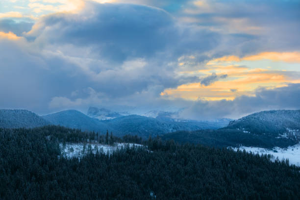 istock Cloudy and gloomy landscape in Kosanica (Montenrgro) 1294713932