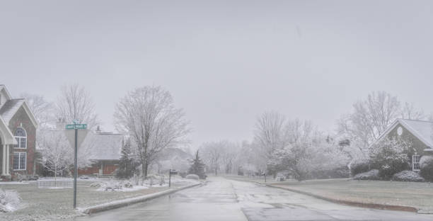 istock Midwestern neighborhood in snow blizzard 1294715052