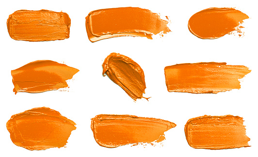 A Collection of Orange Swatches Isolated on a White Background