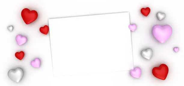 Blank note card with candy hearts. You may also like: