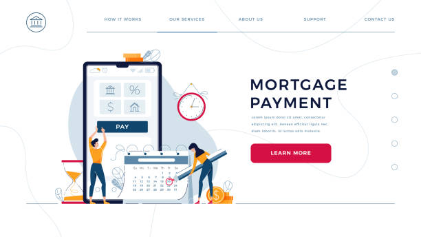 Mortgage payment homepage template. Borrowers pay regular fees online, making notice in calendar. Keep up with monthly payments concept. People in flat cartoon style, vector illustration Mortgage payment homepage template. Borrowers pay regular fees online, making notice in calendar. Keep up with monthly payments concept for web design. Cartoon people, flat style, vector illustration school principal stock illustrations
