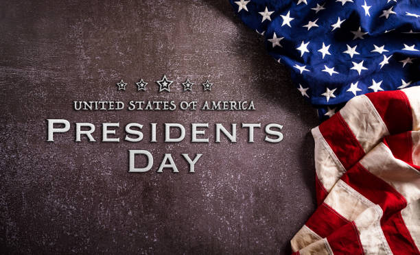 Happy presidents day concept with flag of the United States on dark stone background. Happy presidents day concept with flag of the United States on dark stone background. presidents day stock pictures, royalty-free photos & images