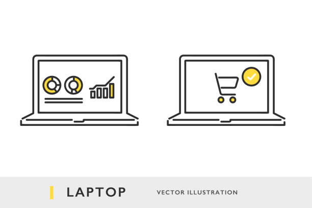 laptop vector laptop vector homepage stock illustrations