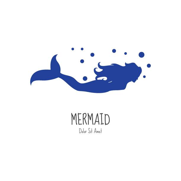 Mermaid Mermaid illustration logo vector design whale tale stock illustrations