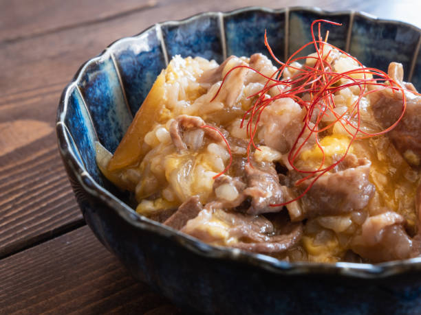 istock Sukiyaki rice with stewed eggs and beef. 1294739969