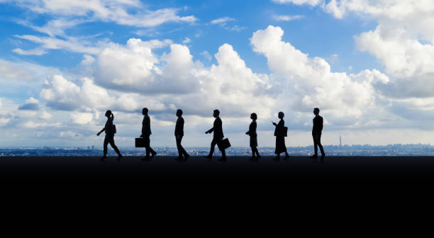 istock Walking group of businessperson. Human resources. 1294749087