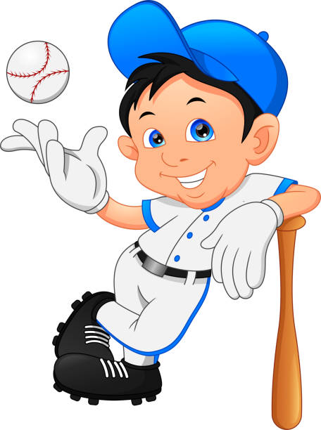 junge softball-spieler posiert - 2277 stock-grafiken, -clipart, -cartoons und -symbole