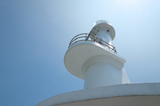 White lighthouse in Nagasaki nose