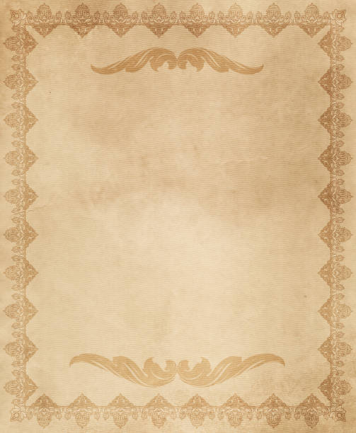 istock Old grunge paper background with vintage border. 1294772787