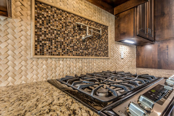 istock Mosaic tile backsplash in new home 1294772960