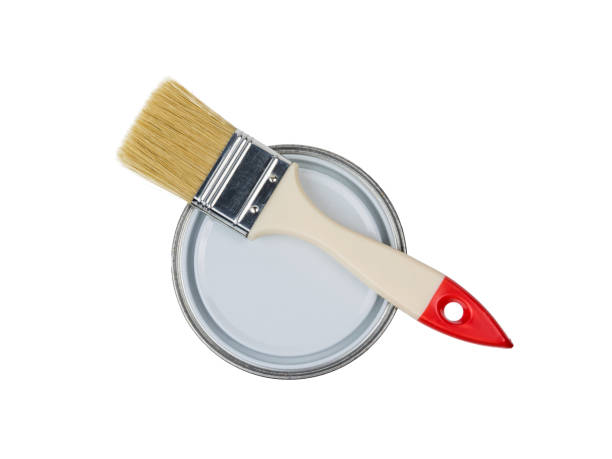 istock Brush on a closed jar isolated on a white background. 1294774762