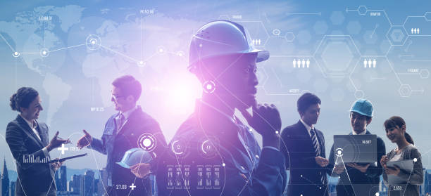 istock Network of workers. Industrial technology. Business strategy. 1294781723