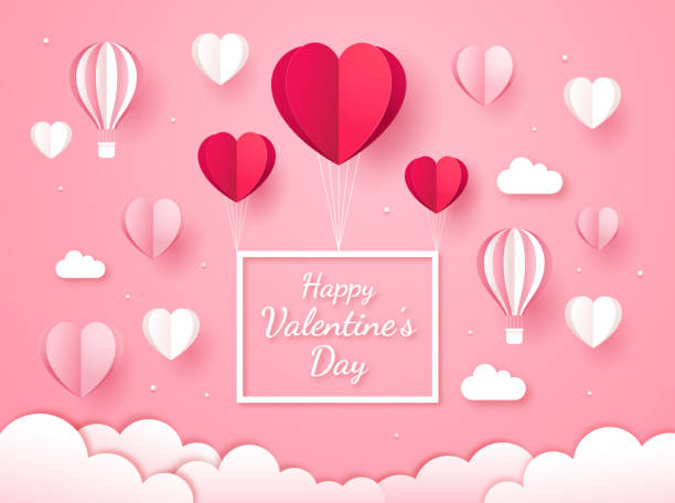 Valentine's day card paper cut style background. Valentine's day card paper cut style background. valentines day stock illustrations