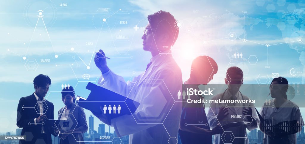 Professional occupations of Asia. Asian scientists. Medical occupations. Essential workers. Healthcare And Medicine Stock Photo