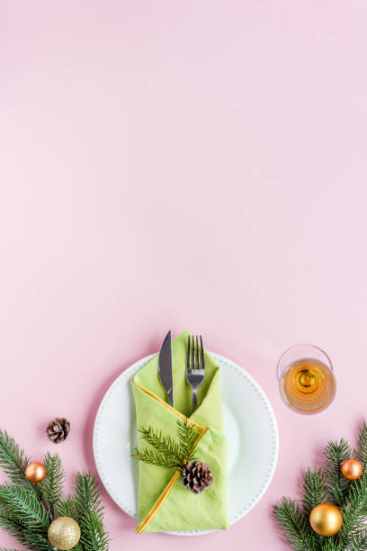 istock Christmas or New year table setting. Top view, flat lay 1294797299