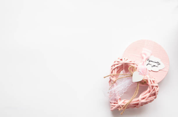 istock Valentines day red heart and box. Holidays valentine card with copy space. 1294801491