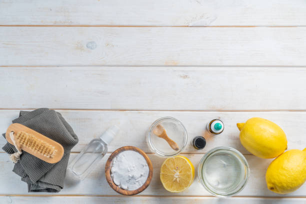 istock Zero waste and eco cleaners - ingredients on wood background 1294811507