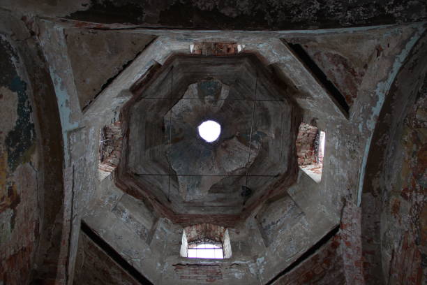 istock Dome in an old abandoned church, inside view 1294811770