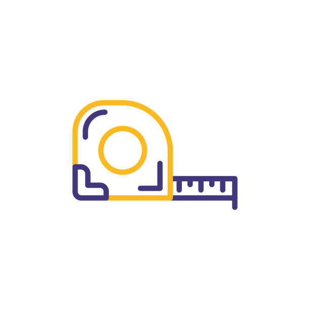 Measurement ruler line icon. Editable Stroke Measurement ruler line icon. Editable Stroke metric ruler stock illustrations