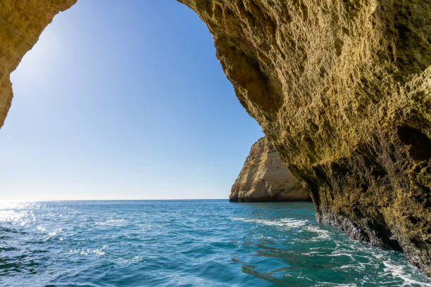 istock view from inside a cave on the ocean coast with turquoise water and sunny blue sky outside 1294812098