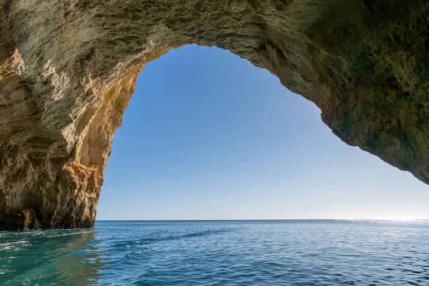 istock view from inside a cave on the ocean coast with turquoise water and sunny blue sky outside 1294813026
