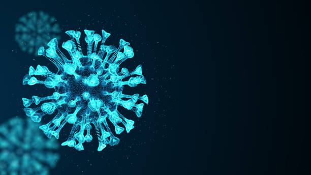 istock Close up Corona Virus Covid-19 on dark background, 1294813039