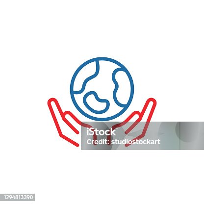 istock Save the Planet Line Icon with Editable Stroke 1294813390