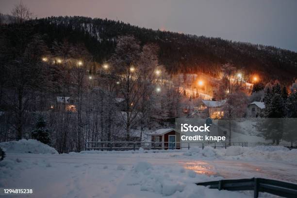 Branäs Ski Resort Winter Time Landscape In Nature Stock Photo - Download Image Now - Varmland, Blue, Color Image