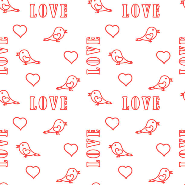 ilustraciones, imágenes clip art, dibujos animados e iconos de stock de patrón sin costuras cumpleaños, feliz día de san valentín, boda, día de la madre. - letter i love heart shape animal heart
